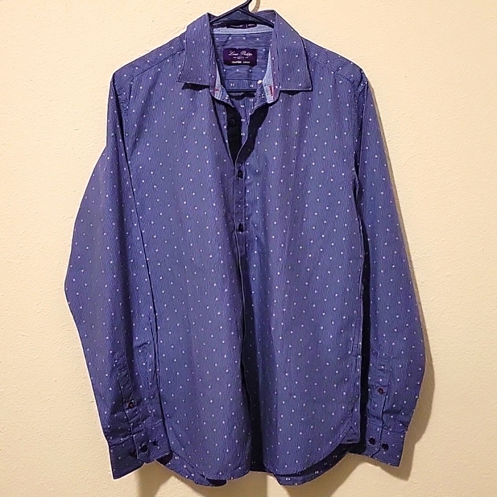 Blue Patterned Dress Shirt